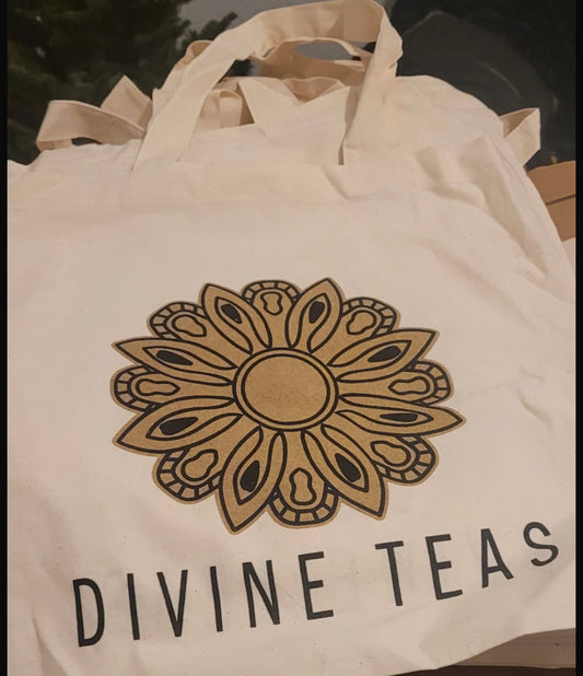 Divine Teas Organic Cotton Tote - Everyday Wellness Bag