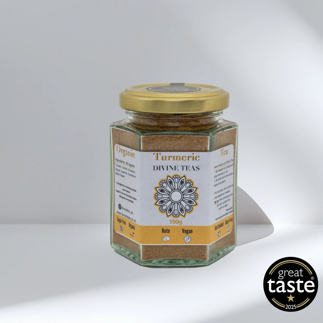 Divine Teas organic turmeric tea, Great Taste Award winner
