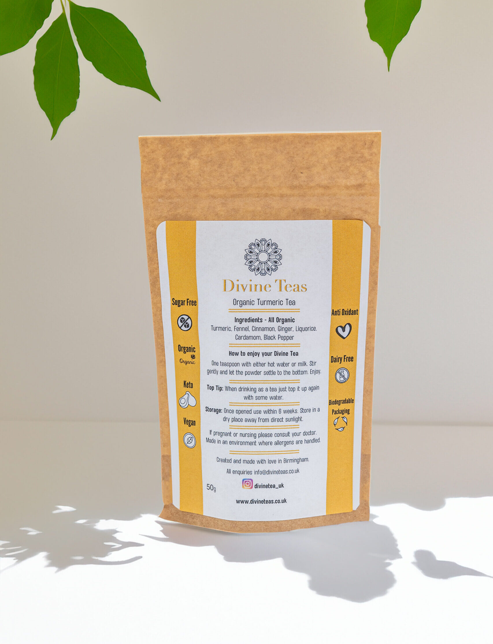 Organic turmeric tea 50g pouch – Monthly Subscription